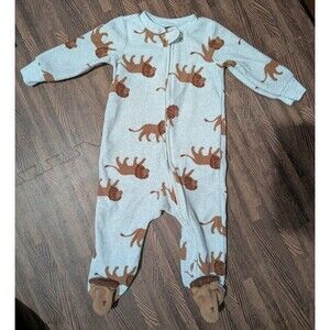 Carter’s Child of Mine 3-6M Fleece Lion Footed Sleeper Baby Pajamas Unisex EUC